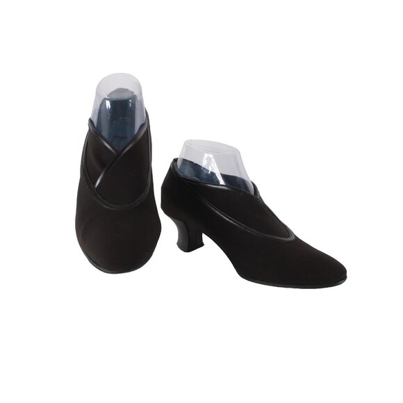 Thierry Rabotin Heels Remy Sz 38 Black Ankle Micro Fiber Leather 2" Heel - Picture 2 of 13